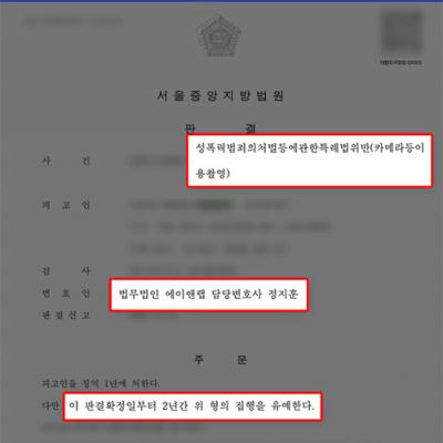 [카메라등이용촬영] 여러 차례 화장실 불법촬영한 의뢰인, 집행유예 판결 이끌어내